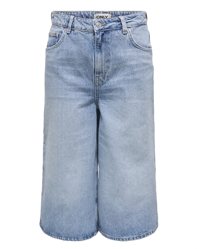 Only - Onlhope Wide Long Denim Shorts - Light Blue Denim
